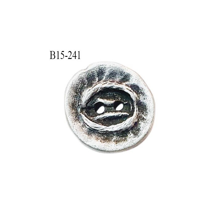 Bouton 15 mm en métal vieilli 2 trous diamètre 15 mm épaisseur 2 mm prix à l'unité