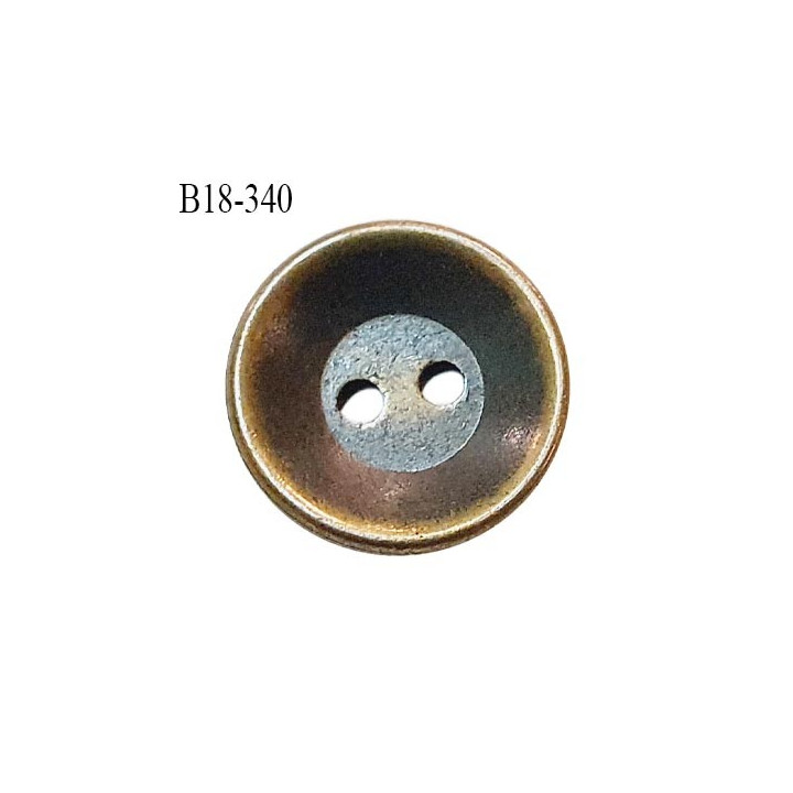 Bouton 18 mm métal couleur laiton 2 trous diamètre 18 mm épaisseur 3 mm prix à la pièce