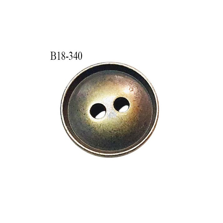 Bouton 18 mm métal couleur laiton 2 trous diamètre 18 mm épaisseur 3 mm prix à la pièce