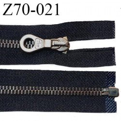 Fermeture zip 70 cm haut de gamme couleur noir glissière séparable en métal longueur 70 cm largeur 6 mm prix à la pièce