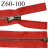 Fermeture zip 60 cm haut de gamme LAMPO séparable couleur rouge brique zip glissière métal longueur 60 cm prix à l'unité