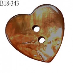 Bouton coeur nacre 18 mm couleur marron largeur 18 mm prix à la pièce