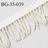 Biais galon ruban 35 mm couleur écru avec des perles brillantes hauteur des perles 25 mm hauteur du galon 10 mm prix au mètre