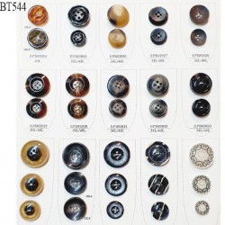 Plaque de 35 boutons très beaux diamètre de 18 à 30 mm pour création unique prix pour la plaque entière