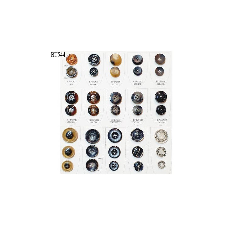 Plaque de 35 boutons très beaux diamètre de 18 à 30 mm pour création unique prix pour la plaque entière