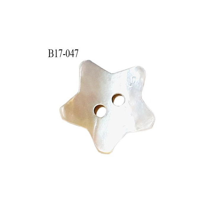 Bouton étoile nacre 17 mm largeur 17 mm prix à la pièce