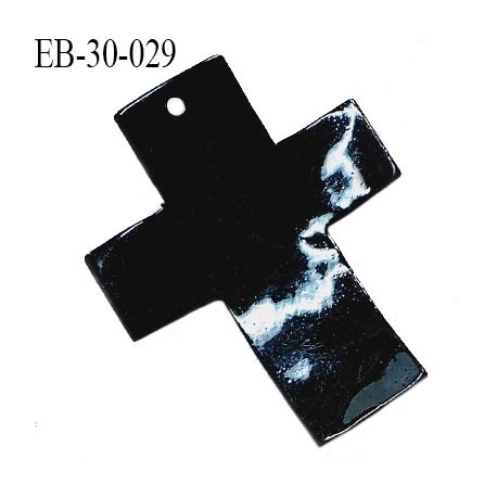 Pendentif croix en nacre couleur noir largeur 30 mm hauteur 38 mm prix à l'unité