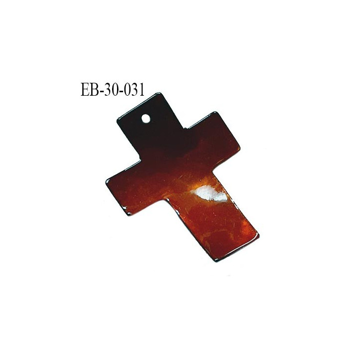 Pendentif croix en nacre couleur marron largeur 30 mm hauteur 38 mm prix à l'unité