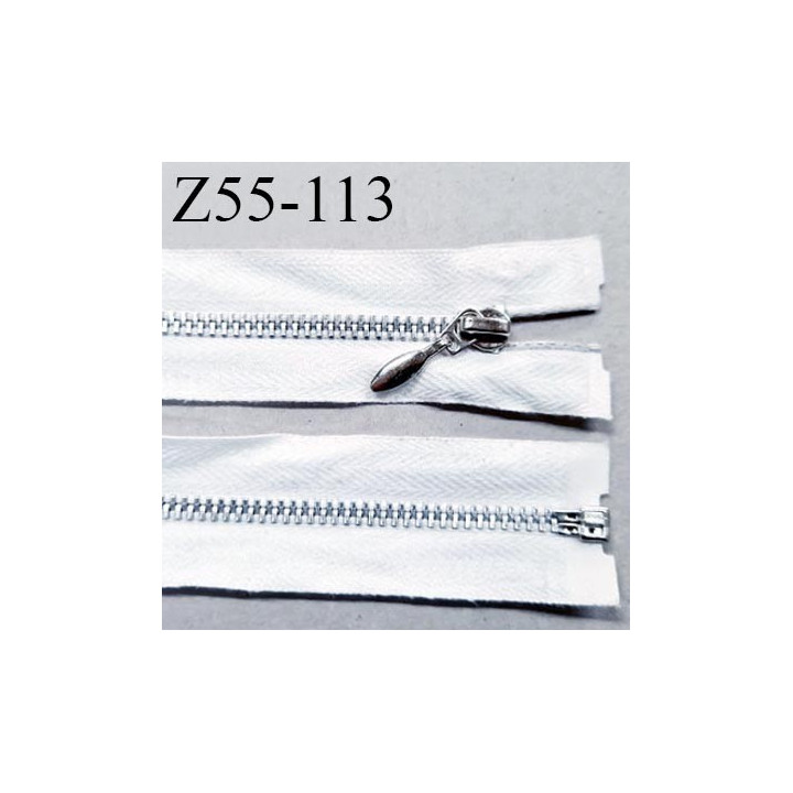 Fermeture zip 55 mm à glissière longueur 55 cm couleur naturel séparable largeur 3 cm glissière métal prix à la pièce