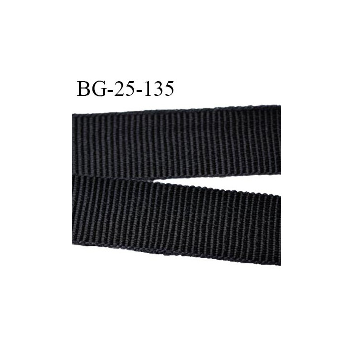 Galon ruban gros grain 25 mm couleur noir et très solide souple en coton largeur 25 mm prix au mètre