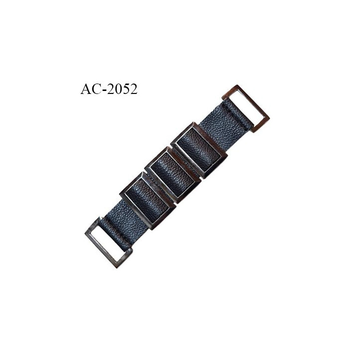 Patte attache effet cuir noir pour passage de sangles de 28 mm de largeur prix à la pièce