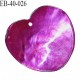 Pendentif coeur en nacre couleur violet largeur 40 mm hauteur 38 mm prix à l'unité