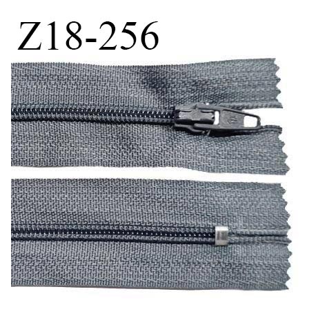 Fermeture zip 18 cm non séparable couleur gris largeur 2.7 cm zip nylon longueur 18 cm prix à l'unité