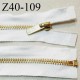 Fermeture 40 cm couleur naturel séparable longueur 40 cm largeur 2.8 cm zip glissière en métal couleur doré prix à l'unité