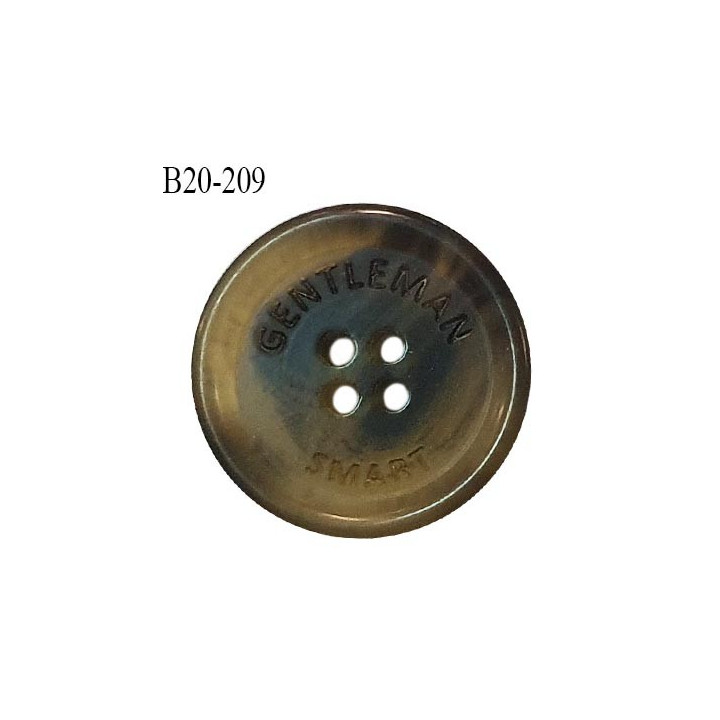Bouton 20 mm couleur kaki marbré 4 trous diamètre 20 mm épaisseur 4 mm prix à l'unité