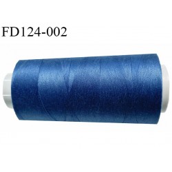 Destockage Cone 5000 m fil polyester n°120 couleur bleu longueur 5000 mètres bobiné en France