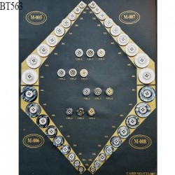 Plaque de 48 boutons très beaux pour création unique diamètre de 11 à 30 mm prix pour la plaque entière