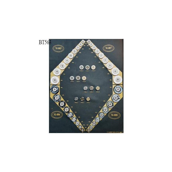 Plaque de 48 boutons très beaux pour création unique diamètre de 11 à 30 mm prix pour la plaque entière