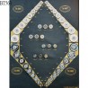 Plaque de 48 boutons très beaux pour création unique diamètre de 11 à 30 mm prix pour la plaque entière