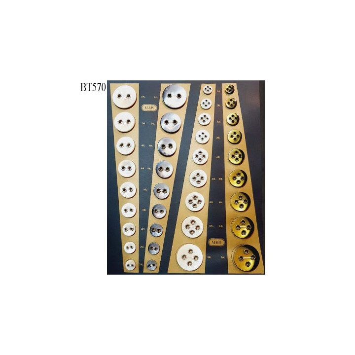 Plaque de 36 boutons très beaux pour création unique diamètre de 15 à 40 mm prix pour la plaque entière