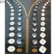 Plaque de 46 boutons très beaux pour création unique diamètre de 10 à 40 mm prix pour la plaque entière