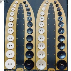 Plaque de 44 boutons très beaux pour création unique diamètre de 11 à 40 mm prix pour la plaque entière