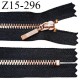 Fermeture 15 cm couleur noir non séparable zip glissière en métal couleur cuivre longueur 15 cm prix à l'unité
