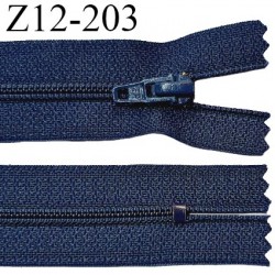 Fermeture zip 12 cm non séparable couleur bleu marine largeur 2.5 cm zip nylon longueur 12 cm largeur 4 mm prix à la pièce
