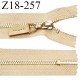 Fermeture zip 18 cm non séparable couleur beige longueur 18 cm largeur 2.7 cm glissière métal couleur doré prix à l'unité