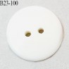 Bouton 23 mm en pvc couleur naturel 2 trous diamètre 23 mm épaisseur 5 mm prix à la pièce