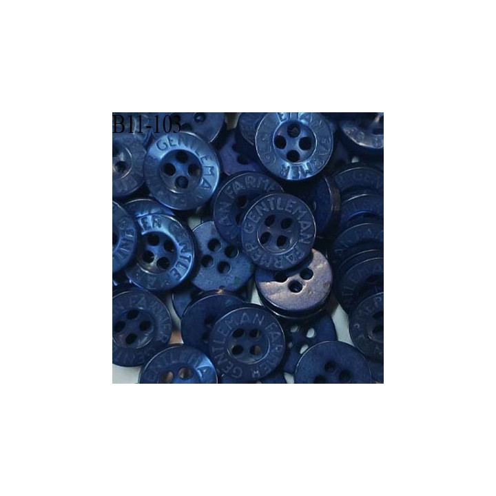 Bouton 11 mm très haut de gamme inscription Gentleman Farmer couleur bleu marine 4 trous prix à la pièce
