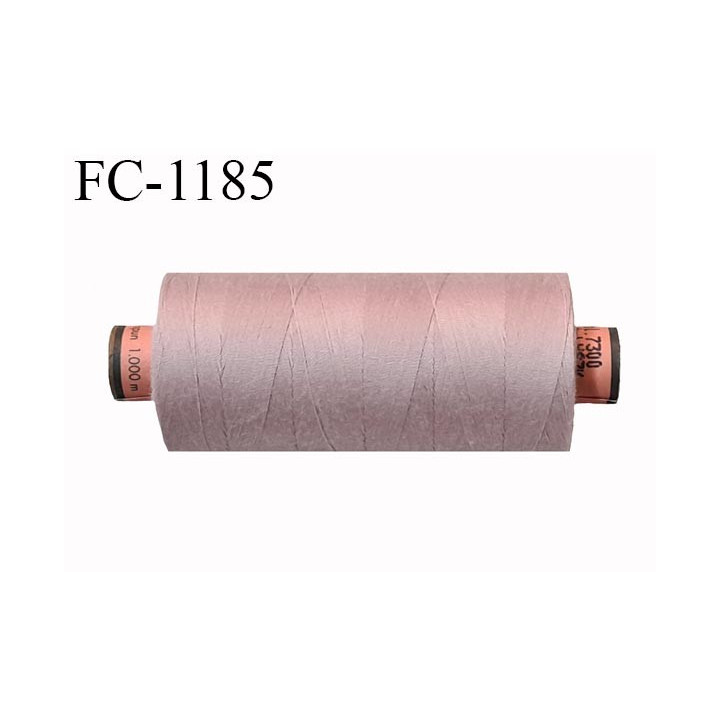 Bobine 1000 m fil Polyester n° 120 couleur vieux rose clair longueur 1000 mètres grande marque