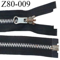 Fermeture zip 80 cm séparable couleur noir longueur 80 cm largeur 3.4 cm glissière en métal largeur 6 mm prix à la pièce