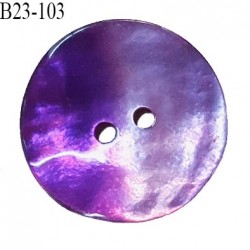 Bouton nacre 23 mm bicolore violet et parme diamètre 23 mm épaisseur 1.5 mm prix à la pièce