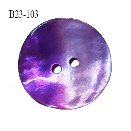 Bouton nacre 23 mm bicolore violet et parme diamètre 23 mm épaisseur 1.5 mm prix à la pièce