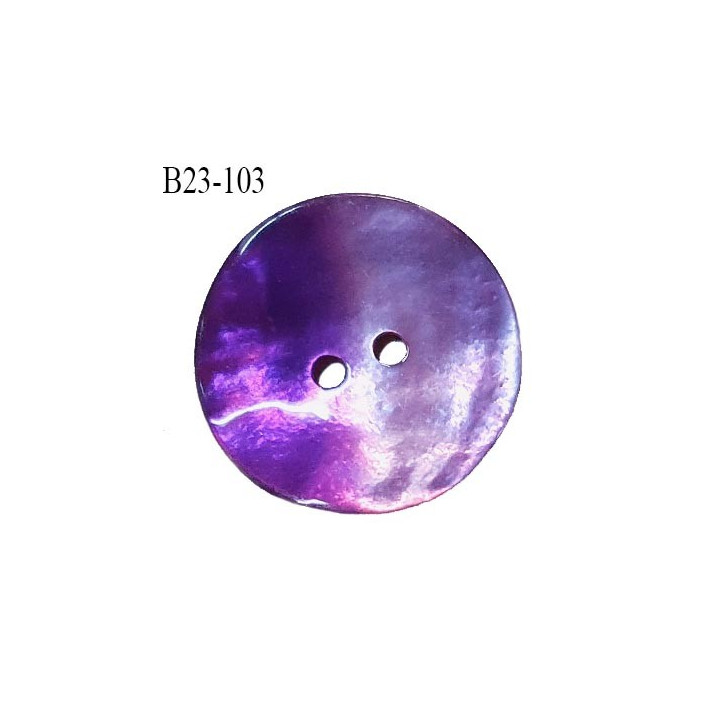 Bouton nacre 23 mm bicolore violet et parme diamètre 23 mm épaisseur 1.5 mm prix à la pièce
