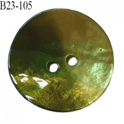 Bouton nacre 23 mm bicolore vert clair et foncé diamètre 23 mm épaisseur 1.5 mm prix à la pièce