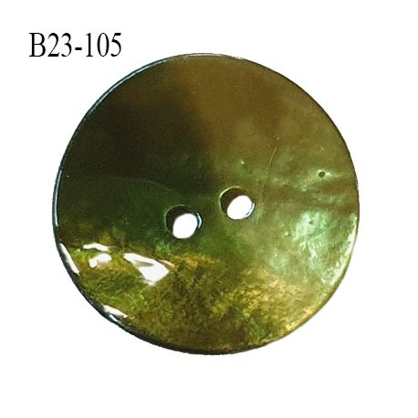 Bouton nacre 23 mm bicolore vert clair et foncé diamètre 23 mm épaisseur 1.5 mm prix à la pièce