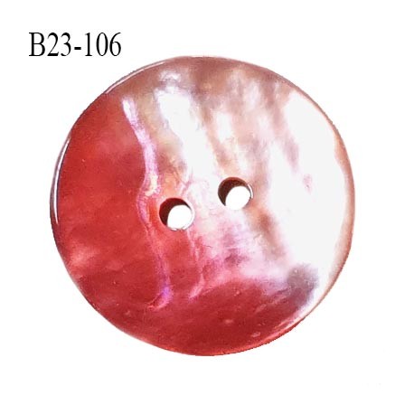 Bouton nacre 23 mm bicolore rose clair et foncé diamètre 23 mm épaisseur 1.5 mm prix à la pièce