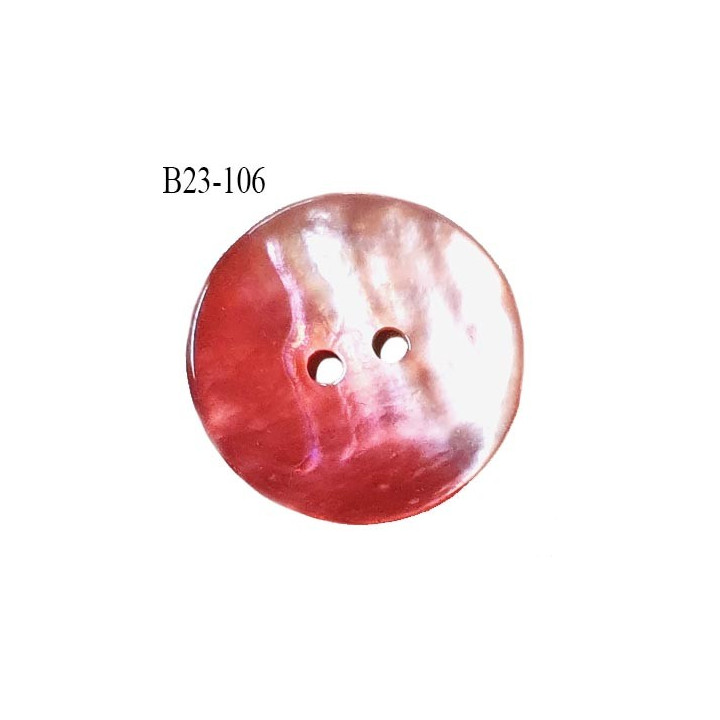 Bouton nacre 23 mm bicolore rose clair et foncé diamètre 23 mm épaisseur 1.5 mm prix à la pièce