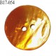 Bouton nacre 17 mm bicolore orange clair et foncé diamètre 17 mm épaisseur 1.5 mm prix à la pièce