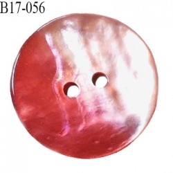 Bouton nacre 17 mm bicolore rose clair et foncé diamètre 17 mm épaisseur 1.5 mm prix à la pièce