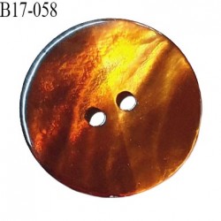 Bouton nacre 17 mm bicolore marron et caramel diamètre 17 mm épaisseur 1.5 mm prix à la pièce