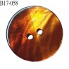 Bouton nacre 17 mm bicolore marron et caramel diamètre 17 mm épaisseur 1.5 mm prix à la pièce