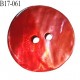 Bouton nacre 17 mm bicolore rouge clair et foncé diamètre 17 mm épaisseur 1.5 mm prix à la pièce