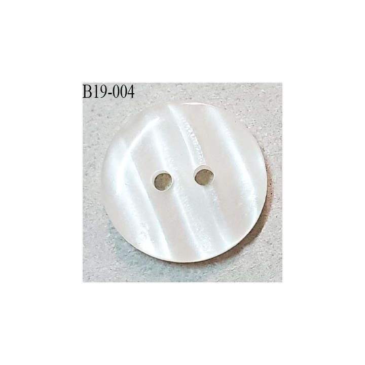 Bouton 19 mm pvc couleur naturel nacré 2 trous diamètre 19 mm épaisseur 3 mm prix à la pièce