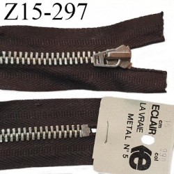 Fermeture 15 cm très haut de gamme couleur marron non séparable zip glissière en métal longueur 15 cm prix à l'unité