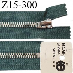 Fermeture 15 cm très haut de gamme couleur vert non séparable zip glissière en métal longueur 15 cm prix à l'unité