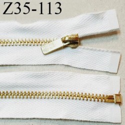 Fermeture 35 cm couleur naturel séparable longueur 35 cm largeur 2.8 cm zip glissière en métal couleur doré prix à l'unité