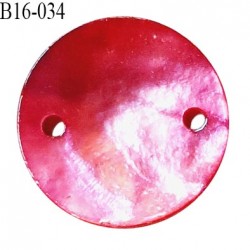 Bouton nacre 15 mm couleur rose diamètre 15 mm 2 trous prix à la pièce